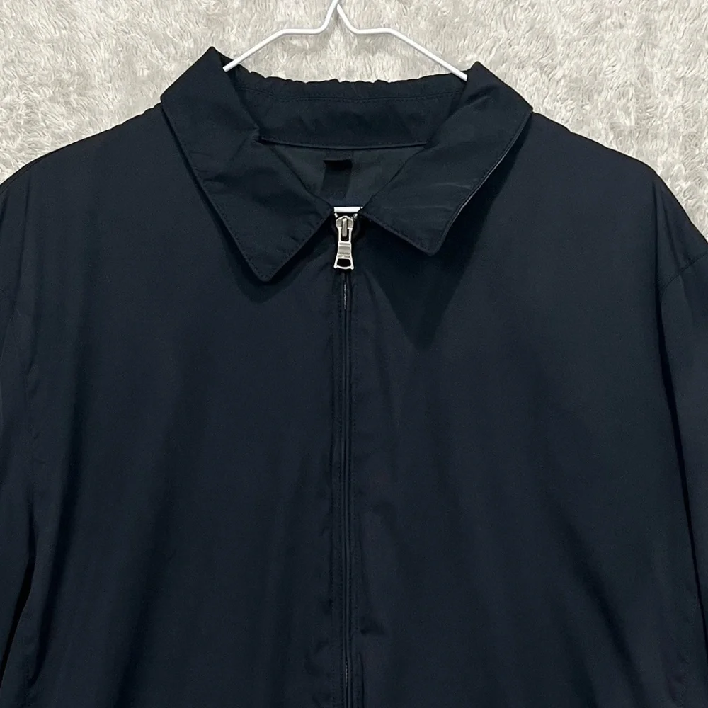 Banana Republic Lightweight Black Zipper Coat Jacket Sz XL Classic Deep Pockets